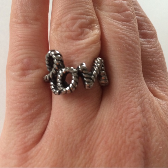 Silver Cursive Love Cable Ring - Picture 3 of 3